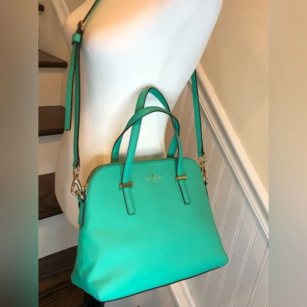 KATE SPADE Mint Green Cedar Street Maise Leather Satchel Crossbody